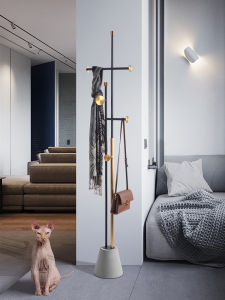 Italian Accessible Luxury Floor Stainless Steel Coat Rack Does Not Occupy Space Living Room Bedroom Hanger Concrete Internet-Popular Homestay