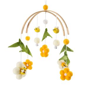 Baby crib Mobile Wooden wind chimes bed bells neutral baby crib Mobile Baby mobile crib Handmade Baby mobile Bee baby ceiling mobile baby room decoration