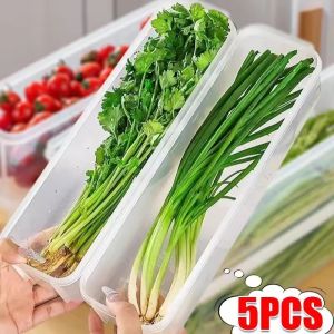 20/10Pcs Large Size Transparent Storage Boxes Organizer / Scallions Vegetable Fresh Box / Food Container / Cold Storage Crisper / Kitchen Sealed Box with Lid