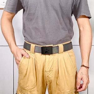 Men Belt Outdoor Tactical Belt Quick Release Buckle Belt Rotating Buckle Nylon Waistband Double-Sided Two-Color Belt Youth Sports Canvas Pant Belt Simple Nice Waistband Nylon