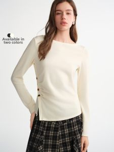 DUSHU | Plus Size T-Shirt Irregular Side Slit Slimming