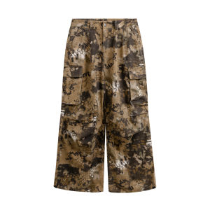 กางเกงทำงานลายพรางลายพิมพ์งูสไตล์อเมริกันย้อนยุค Hides กางเกงขายาวทรงตรงลำลองสตรีทสไตล์ฮิปฮอป กางเกงขายาวทรงหลวมสบายๆ