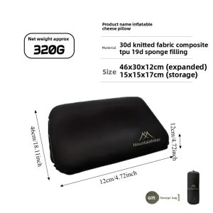 Mountainhiker | Portable automatic inflatable pillow comfortable quiet high-elastic rebound cotton pillow suitable for outdoor camping travel