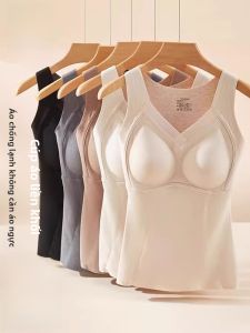 MiiOW | Áo vest lót lông cừu dày giữ nhiệt cho nữ Áo ngực tích hợp mùa thu đông mới không đường may Áo lót mỏng thường ngày
