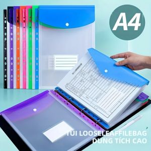 Bộ 6 Bìa Còng Khổ A4 Dung Lượng Lớn 11 Lỗ Chất Liệu PP Hiện Đại Có Túi Đựng Nhãn Để Sắp Xếp