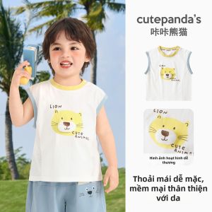CUTEPANDAS | Áo Vest Không Tay Thoáng Khí Bằng Cotton