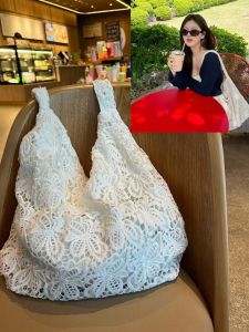 กระเป๋าสะพายไหล่ผ้าลูกไม้สลายตัวฤดูร้อน กระเป๋าถือสไตล์นางฟ้าอ่อนโยน กระเป๋าสะพายข้างหนึ่งใบ กระเป๋าถือแบบลำลอง ขนาดกลาง