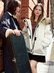 DUSHU | Warm Fur Collar Worker-style Down Jacket