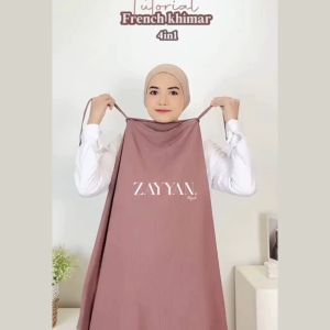 French Khimar Syari Bahan Cringkle Airflow / Hijab Jumbo Syari Terlaris Jilbab Cadar 2 Tali