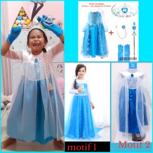 Paket Lengkap Aksesoris & Dress Frozen