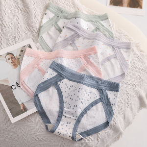 FenTeng Pure ผ้าฝ้าย ผู้หญิง ชุดชั้นใน ผ้าไหม เป้ากลาง เอว ยกก้น เซ็กซี่ ลูกไม้ Edge ระบายอากาศได้ดี สามเหลี่ยมสบาย กางเกงชั้นในหญิง