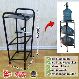Rak Galon Air 3 Susun / Rak Dispenser 3 Susun / Rak Serbaguna 3 Susun Bahan Full Besi Kuat Kokoh Anti Karat