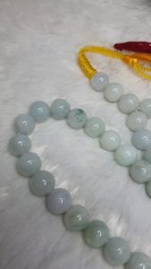 J424 สร้อยปะคำหยกเจไดต์ Type A สีเขียวอ่อนอมขาวแซมเขียวสด ม่วงอ่อน น้ำผึ้ง