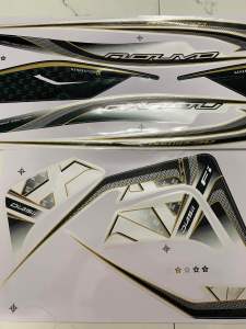 Bộ tem nouvo 5 màu trắng đen 3 lớp hàng nhập Thái Lan theo xe chất lượng cao dành riêng cho dòng xe này tem in lụa màu sắc cực đẹp và bền giá bán cực tốt b án lẻ như b án sỉ