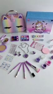 Jojotoy Mainan Make Up Bag Mermaid Alat Rias Anak Fungsi Real Children Pretend Play Glamous Beauty Bag Makeup Kit bag Anak Unicorn