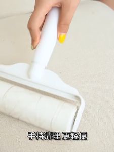 Detachable Long Handle Lint Roller Refill Pet Hair Remover Tearable Sticky Mop Household Floor Rug Cleaning Tool