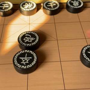 Bộ cờ tướng cao cấp màu đen chữ màu vàng bạc - Nhựa đặc siêu cứng không sứt mẻ