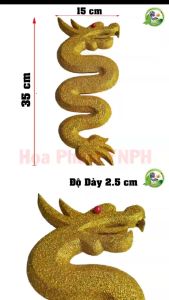 Phôi Rồng Bằng Xốp  Kích Thước 15 x 35 cm Dày 25 Cm 2 Mặt Phủ Nhũ Kim Tuyến Vàng Lấp Lánh Thích Hợp Dùng Trang Trí Tháp Oản Tài Lộc Mâm Hoa Quả Bày Lễ Tứ Phủ  Làm Đồ Thủ Công DIY Decor