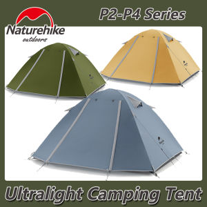 Naturehike P Series Camping Tent Aluminum Poles 2- 4 Persons Ultralight Tent 210T Waterproof Family Tent Outdoor Hiking UPF50+ Travel Beach Tent