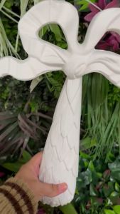 W690 COQUETTE BOW DECORATIVE WALL | WALL DECOR | BOW T SHAPE | MATERIAL PU | WHITE