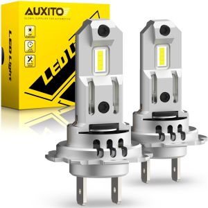 AUXITO GFM H7 Led Headlight Bulbs 18000Lm Super Bright Head Lamp 7035 Smd Wireless Mini Car Led Headlight Bulbs With Fan 6500K White