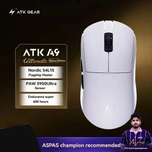 ATK | ATK Gaming Mouse DragonFly A9 Ultimate Air Wireless Mouse PAW3950 Ultra 42000DPI 750IPS 8KHz Ergonomic for Windows MacOs