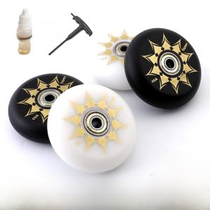 The Skating Shoes Pu Rubber Full Meat Wheel Inline Roller Skating Wheel Roller Skates Brake Wheel High Elastic Abrasion Resistant 90A Fancy Wheel