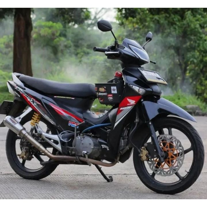 STRIPING STANDAR ORI LIST STIKER SUPRA X 125 FI TAHUN 2019 HITAM FULL INJEKSI