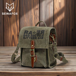 SEWAFOX | Túi Đeo Chéo Vải Canvas Cổ Điển cho Nam có Khe đựng Điện Thoại
