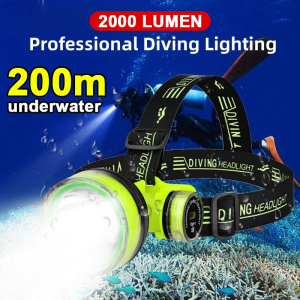 Super bright Diving Headlight Flashlight Rechargeabl Waterproof Headlamp Rechargeable LED Flashlight