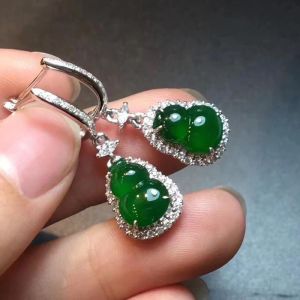 Hoa Tai Quả Dưa Chuột Ngọc Bích Phong Cách Trung Hoa Cổ Điển Cho Phụ Nữ Thời Trang Mới Ra Lò Hợp Kim Sành Điệu Trang Sức