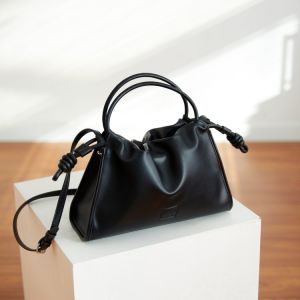 Large Capacity Bucket Bag Womens Crossbody Shoulder Bag Cloud Shape Commuter Handbag Drawstring Soft PU Leather Tote Bag