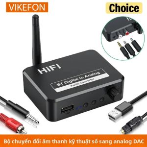 VIKEFON Bluetooth 5.0 Bộ Thu Âm Thanh Kỹ Thuật Số Sang Âm Thanh Analog DAC Bộ Chuyển Đổi Quang SPDIF Toslink Sang 3.5 Mm Jack Cắm Aux RCA L/R