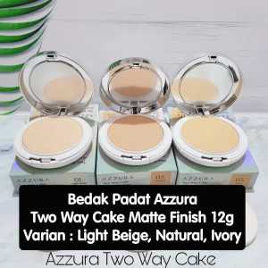 (1pcs) Azzura Two Way Cake (Natural) Compact Powder All Day Matte Finish Wajah Azura Bedak Padat Muka 12g (Expired 2026)