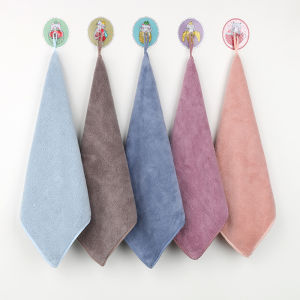 Super Absorbent Hand Towel Hanging Bathroom Wiper Square Towel Kitchen Cleaning Cloth Soft Small Towel 3 Pack