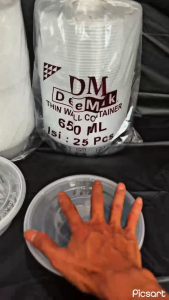 THINWALL BULAT/ MANGKOK PLASTIK DENGAN TUTUP/BOWL PLASTIK MEREK DM KUALITAS TERBAIK UKURAN 650 ML800ML1000 ML ISI 25 PCS TERMURAH