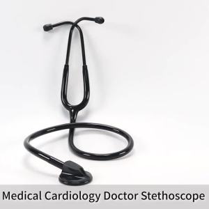 All Black Medical Cardiology Doctor Stethoscope Professional Medical Heart Stethoscope Nurse Student Medical Equipment Device