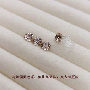 Shijia Huazi Ear Clip Is Super Shiny!! Womens 6mm round Diamond Plastic Resin Transparent U-Shaped Invisible Ear Clip
