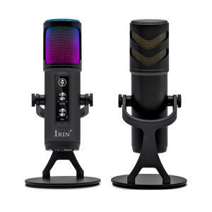 IRIN | ZX-776 Professional Streaming Microphone with Touch Panel RGB Atmosphere Light for Live Gaming Streaming Podcast Recording