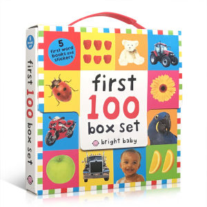 First 100 PB Box Set (5 books): First 100 Words First 100 Animals First 100 Trucks and Things That Go First 100 Numbers First 100 Colors ABC Numbers Paperback – Sticker Book by Roger Priddy Original English books