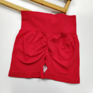 Quần Short Tập Thể Dục Lưng Cao Bằng Vải Dệt Kim Không Đường May Đàn Hồi Cao Quần Bó Nâng Mông Ba Điểm Cho Nữ