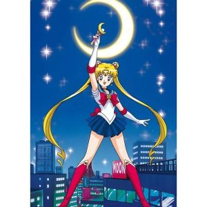 Bandai | DIY Sailor Moon Character City Moon Star Scene Style Diamond Painting Mosaic Handmade Art Exquisite Wall Decoration