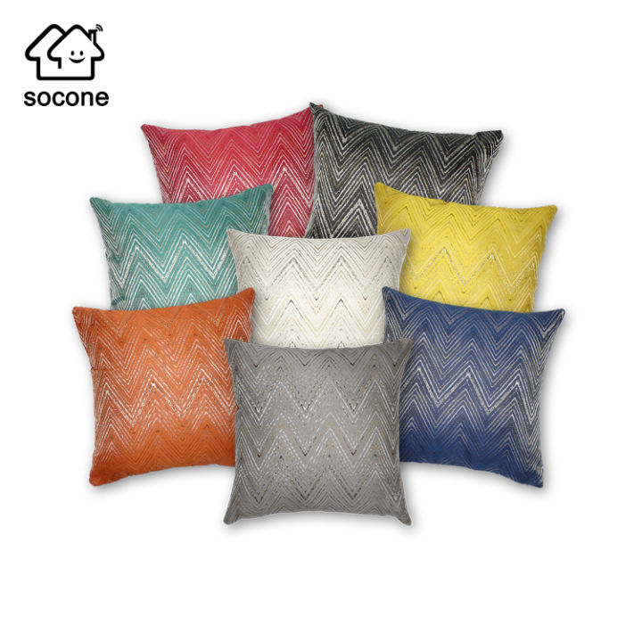 Socone Luxury Linen Fabric Pillow Case Sofa Waist Throw Cushion Cover Home  Decor 17x17