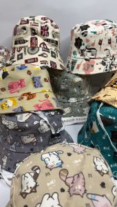 topi bucket kanvas bayi motif kucing lucu bucket tali anak laki-laki perempuan bahan kanvas karakter kucing untuk usia 1-7 tahun