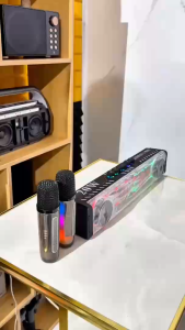 Loa Karaoke Bluetooth LED V900 - Công Suất 15W Bluetooth 5.3 Nghe Nhạc Karaoke Giải Trí Decor Bàn Làm Việc