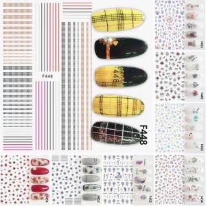 Sticker Dán Móng Tay Họa Tiết Hoa Văn Kẻ Sọc / Hoa Văn Nghê Thuật / Hoa Bi Nhỏ / Hoa Lavender Oải Hương / Ngựa Hồng Pony/ Nails sticker Series F – F448