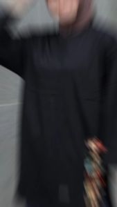 Atasan Wanita Muslimah Kaos Oversize Lengan Panjang 7/8 Slit Basic Gambar Lucu Baju Jumbo Dewasa