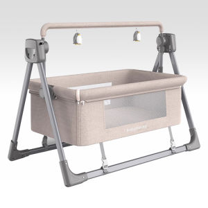 เตียงโยกไฟฟ้า เปลไฟฟ้า พับเก็บได้ เตียงโยกอัตโนมัติ Baby Swing Electric ของขวัญแม่ลูกอ่อน