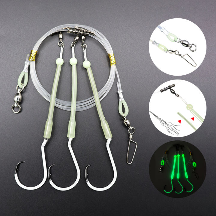 Deep Drop Snapper Rigs ZYZ Deep Drop Rigs สามเหล็กคาร์บอนสูงวงกลมตะขอตกปลาทะเล Rigs สําหรับ ...
