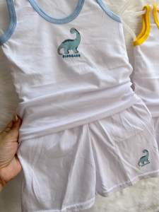 Terno Sando&Short White Spot For Baby/Infant Boy 0-4 Months Cotton